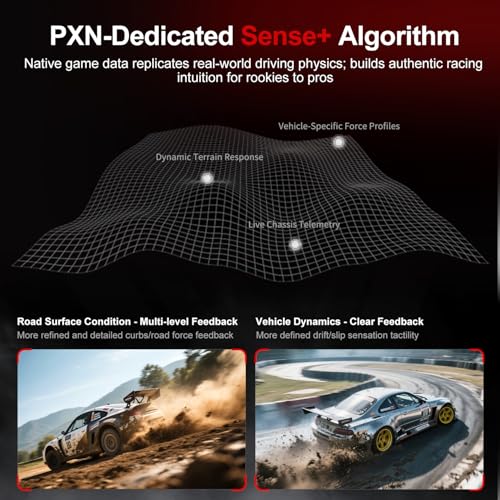 PXN VD6 Direct Drive Bundle - PC Steering Wheel and Pedals – 6 Nm Direct Drive Servo Motor Base, W DS R2 Racing Wheel, Hall Effect 2-Pedal, and Table Clamp – Professional Sim Racing Setup for Windows PC (7–11) - Image 5