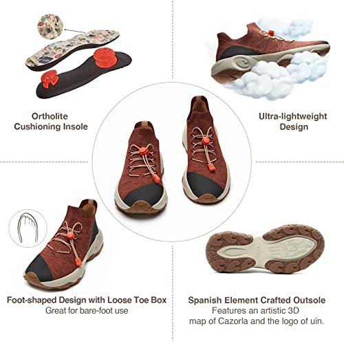 UIN Men's Walking Travel Shoes Slip On Outdoor Non-Slip Lightweight Comfort Hiking Sneaker Cazorla3