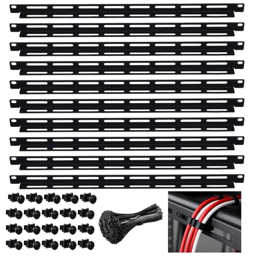 Barre gestion câbles rack 19 en L métal noir robuste 0.5U
