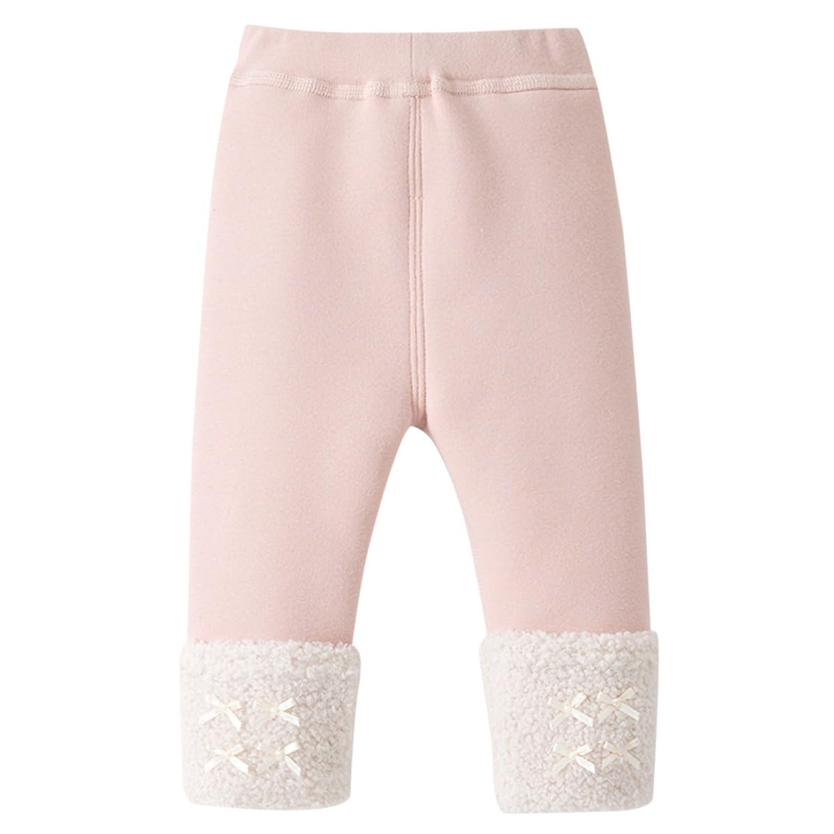 Legging Thermique Epais Coton Fille 6-9-12 Mois - 2-3 Ans, Leggings Chaud Polaire avec Schleifen Hiver Filles Pantalon Thermiques épais sous-vêtements Chaud d'hiver mesurant 66 et 95 cm