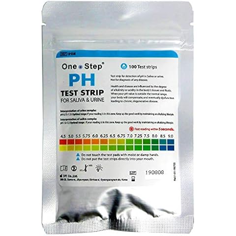 One Step pH Test Strips for Urine & Saliva Testing (4.5-9.0), 100 pH Strips, Test Alkaline & Acid Levels in The Body, Body pH Test Kit, Highly Accurate Results in Seconds, Home Health Tests Cover