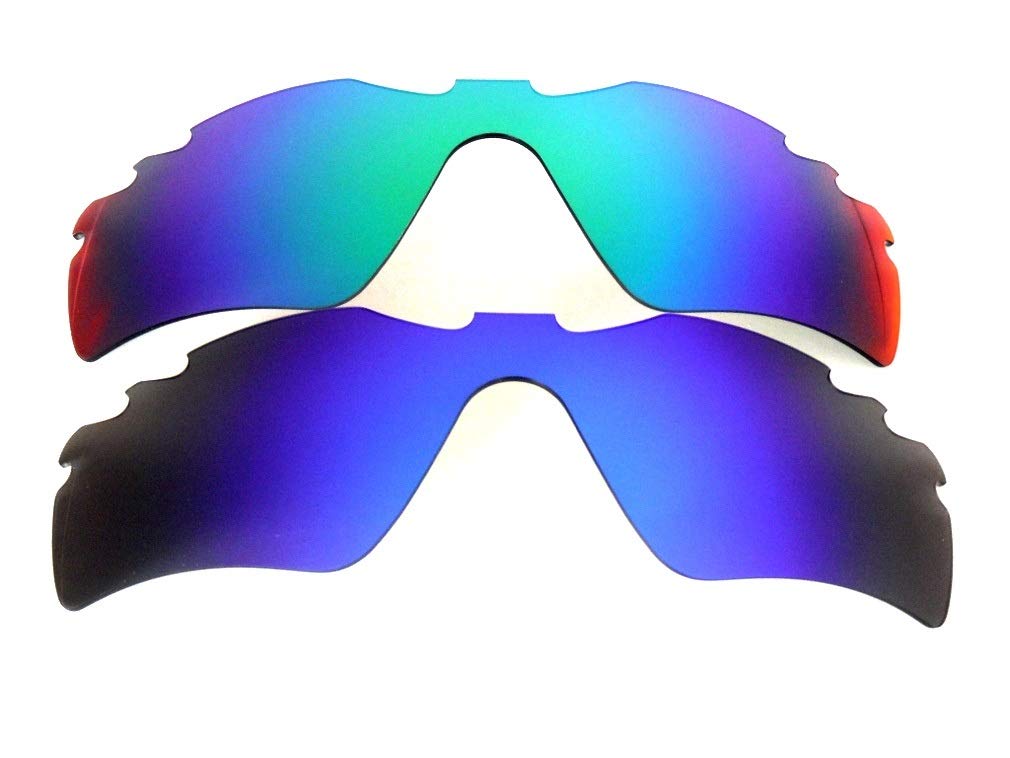 GALAXYLENSE Men's Replacement Lenses For Oakley Radar Path Vented Blue&Green Polarized (Blue&Green Polarized, 135x1.5x45)