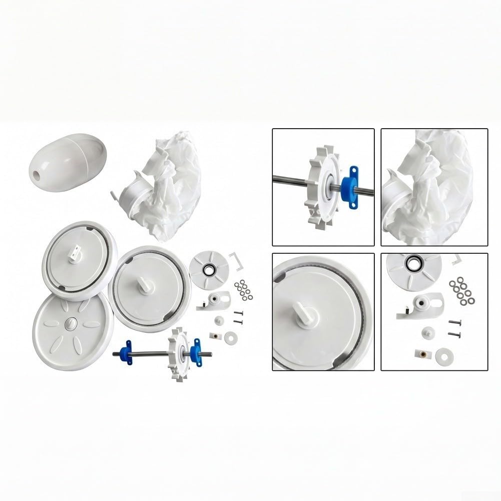 Piezas de repuesto para Polaris Pool Cleaner modelos 180 y 280 con rueda loca C16 turbina C86 y kit de reparación de cabezal flotante A20, color blanco
