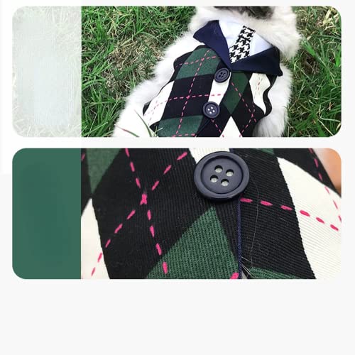 Image of Rabbit Harness and Leash for Walking Escape Proof - Cute Preppy Style Mesh Breathable Bunny Vest Harness Outdoor Training - Also Suit for Ferret Kittn Puppy Small Animals (Forest Green Bow tie,Large)