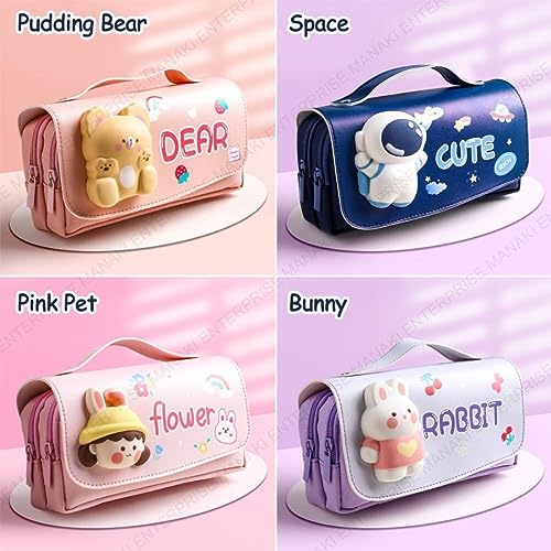 Image of Pencil Case, Cute Cartoon Pencil Pouch 3D Embossed Design Novelty Pencil for Case Gift for Students Kids (Cute New Pouch)