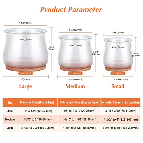 image for Joeyrras 24Pcs Silicone Chair Leg Floor Protectors,Floor Protectors fo