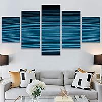 SIGNWIN 5 Panel Canvas Wall Art Modern Art Abstract Closeup Geometric Lights Mixed Media Modern Multicolor for Home Decorations Ready to Hang - 60