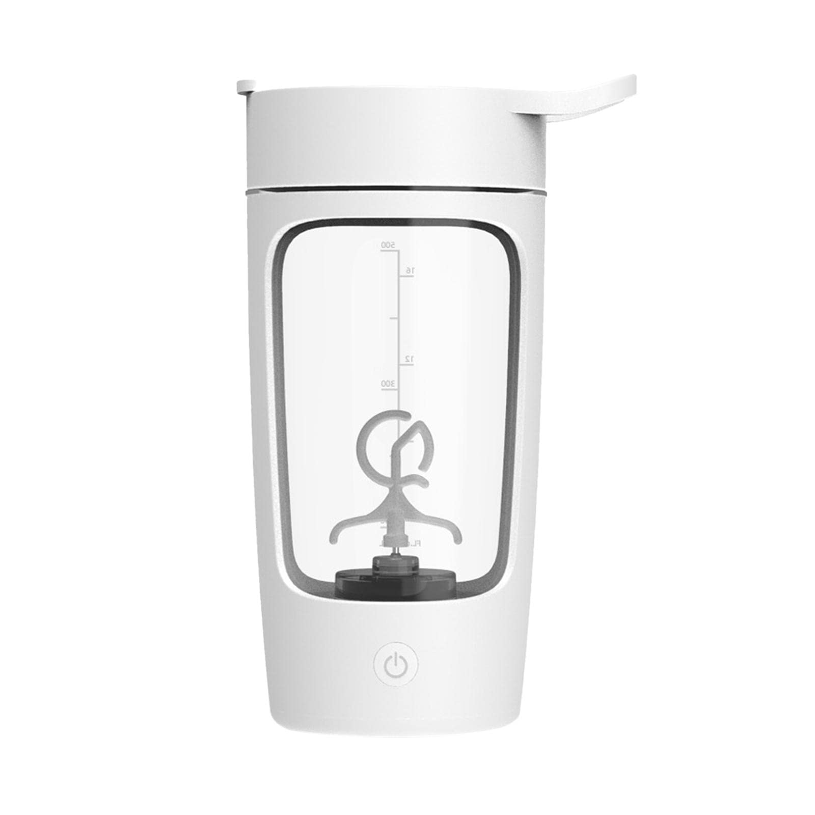 Shaker elettrico per proteine, in Tritan, senza BPA, colore: bianco
