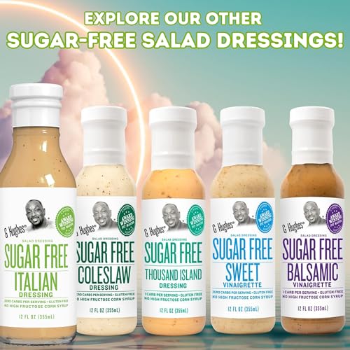 G Hughes Sugar Free Italian Dressing - Sugar Free Salad Dressings, Gluten Free Italian Salad Dressing, Sugar-Free Condiments & Salad Dressings - 12 Oz (3-Pack)