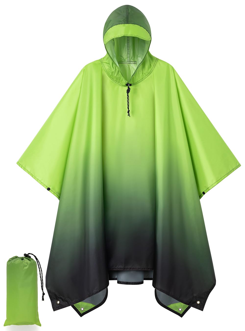 POWINSUNHooded Rain Poncho for Adult, Waterproof Lightweight Raincoat for Hiking Camping