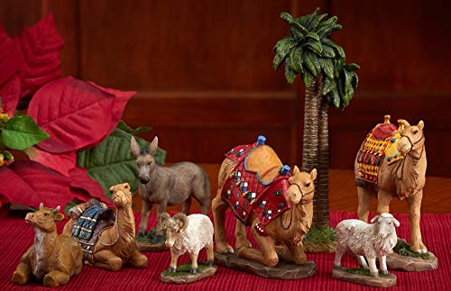 Three Kings Gifts 23 Pieces, 5-Inch The Real Life Nativity - Includes Lighted Stable, Palm Tree And Chests Of Gold, Frankincense And Myrrh #TOP3