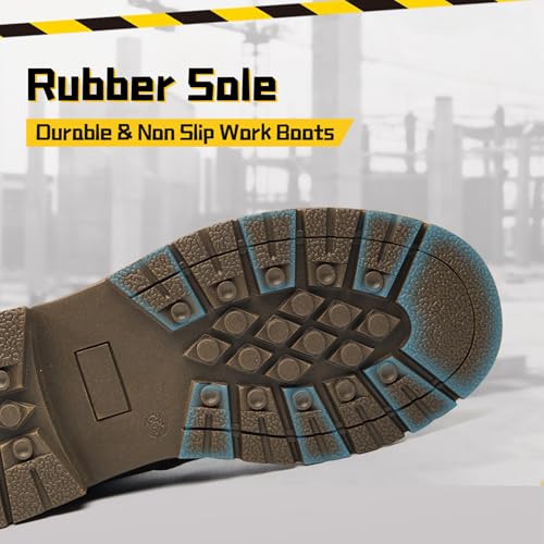 Image of Unisex-Adults Steel Toe Chelsea Boots, Men's Industrial Construction Shoes, Waterproof, Lightweight, Comfortable, Non-slip Safety Boots