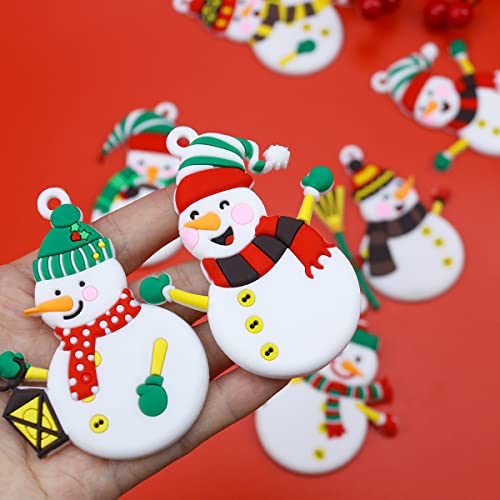 Bynyto US-SE-235-HANG-SNOWMAN_12PCS 12Pcs Mini Snowman Christmas Clay Pendant Ornament Traditional Christmas Tree Decorations Winter Bulk Figurine Family Dolls Hanging Ornaments Gift Holiday Stocking Stuffers Wreath Mantel Garland Decor thumb #1