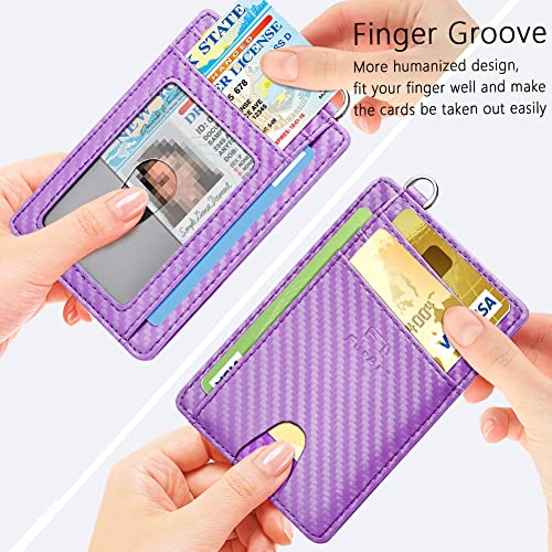 FurArt Slim Minimalist Wallet, Front Pocket Wallets, RFID Blocking, Credit Card Holder for Men & Women-Lilac3