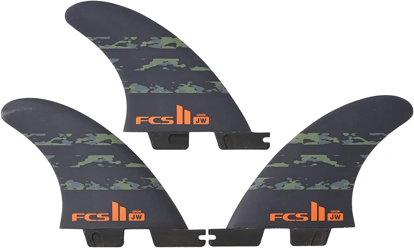FCS2 fin JW PC GROM TRI Julian Wilson [ARMY CAMO] Performance Manscore Tri AirCore Air Core for Children 3FIN Short Board Surfboard Fin (ARMY_CAMO_[Less than 45kg], JW_PC_TRI_GROM)