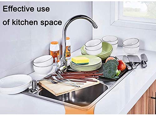 Scolapiatti A 2 Ripiani, Scolapiatti da Cucina in Acciaio Inox, Completo, 83 X 30 X 50 Cm