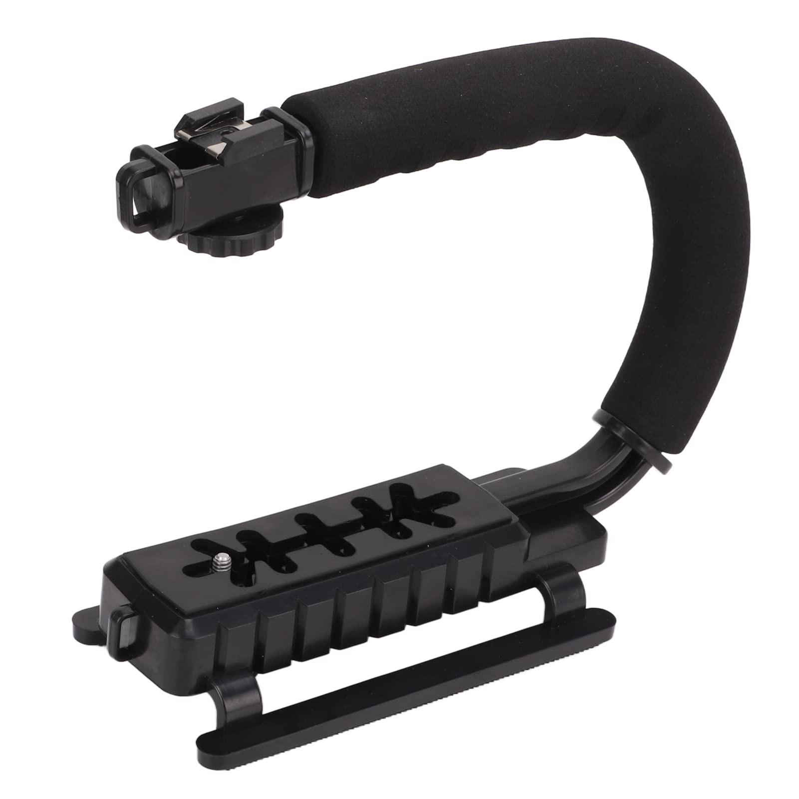 Stabilizzatore per Videocamera Portatile con Microfono a Luce LED, Stabilizzatore per Fotocamera Portatile a Forma di U per Fotocamere, DV e Fotocamere Sportive