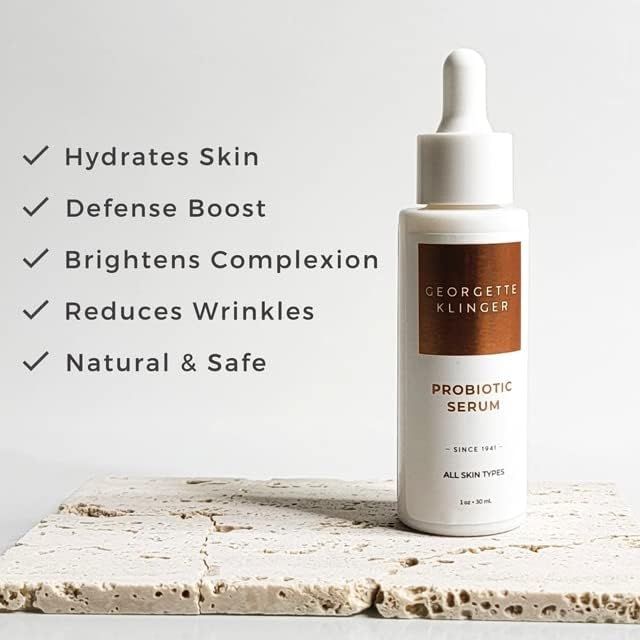 Miniatura 5 de Georgette Klinger Suero probiótico  Suero facial hidratante con ácido hialurónico para reparación antienvejecimiento y barrera cutánea, equilibra el