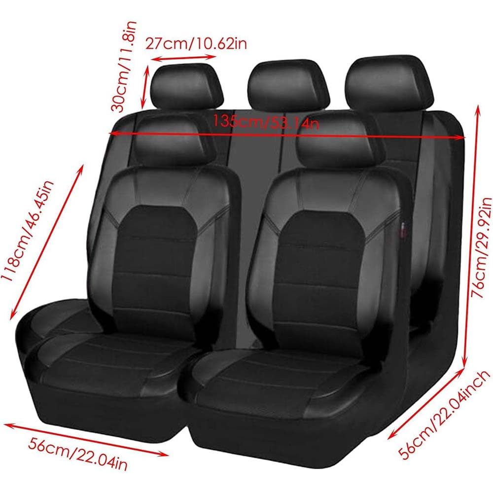 ZAPORA Cuero Funda Asiento Coche, para Citroen Berlingo Multispace 2008-2018 Impermeable Completo Juegos Cubreasientos Protectores Interior Accesorios,A