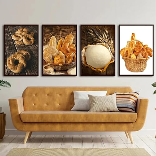 Affiche imprimee sur toile decoration murale esthetique cuisine poster boulangerie 70x100cm
