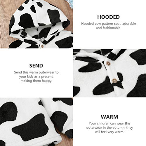 KESYOO Casaco Infantil Com Capuz Com Estampa de Vaca Roupas Quentes de Pelúcia Casaco Macio de Manga