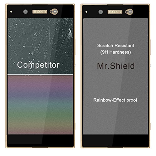 Mr.shield [2-Pack] Designed For Sony Xperia Xa1 Ultra [Tempered Glass] [Full Cover] [Black] Screen Protector With Lifetime Replacement #TOP4