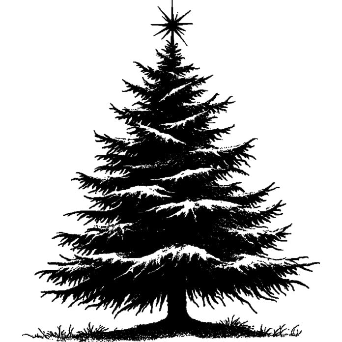 Azeeda 'Christmas Tree' Unmounted Rubber Stamp - A8 (RS00058590)