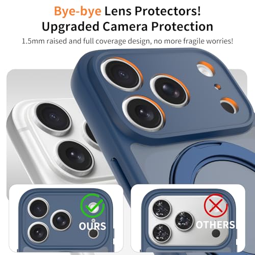 Image of Magnetic Case for iPhone 17 Pro with Magnetic Ring Stand, [Compatible with Magsafe] [Military Grade Drop Protection] Shockproof Phone Cover for iPhone 17 Pro Full Camera Protection 6.3 inch Blue
