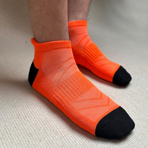 JOYNÉE Mens Ankle Athletic Running Tab Socks for Men 6 Pairs Low Cut Sports Workout Socks,Sock Size 10-133