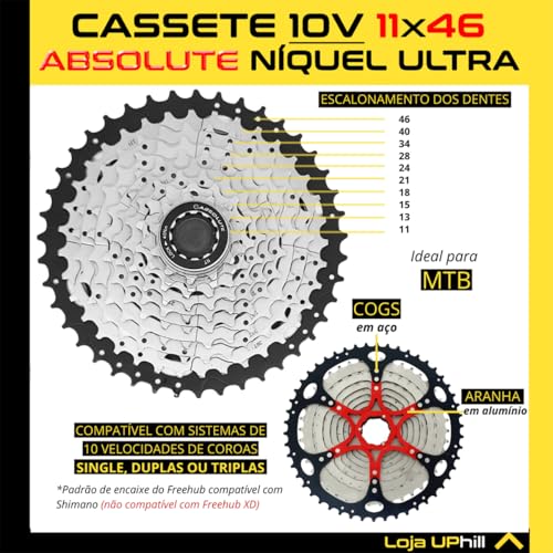 Kit Relação 2x10 Wild Coroa Dupla Mtb 38/24 175mm K7 11x42 Mountain Bike