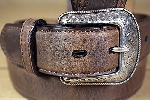 3D Men's 1 1/2" Genuine Leather Belt Brown 462