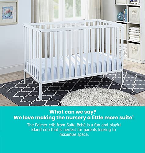 Image of Suite Bebe Palmer Island 3-in-1 Convertible Crib and Toddler Guard Rail Bundle, White