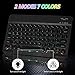 Ultra-Slim Lightweight Bluetooth Keyboard And Mouse Portable Wireless Keyboard Rechargeable 7-Color Backlit for Apple iPad iPhone Samsung Tablet iPhone Smartphone iOS Android Windows, Round Keys Black