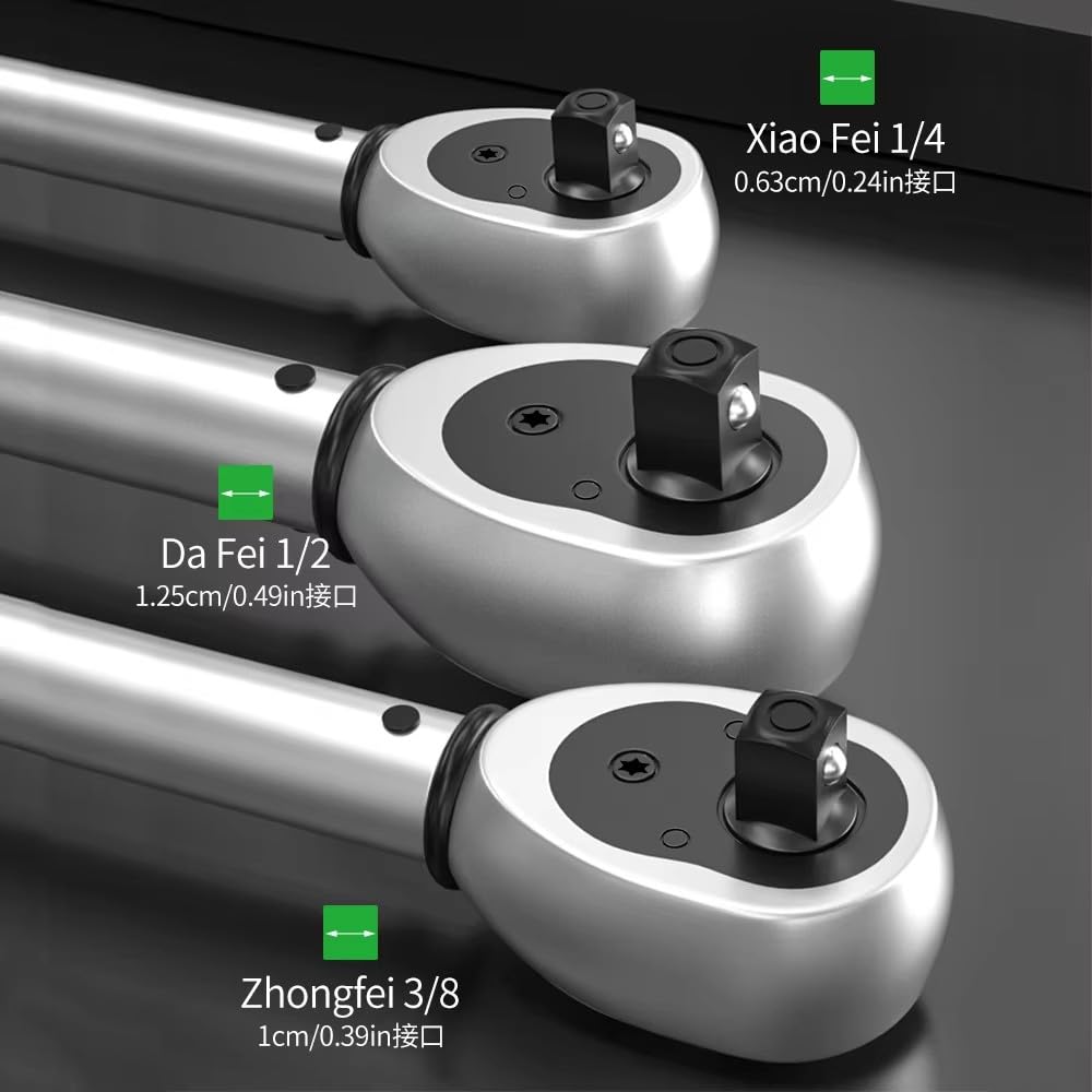2.5-30N.m 10-120N. 50-350N. Torque Wrench 1/4 3/8 1/2 inch square head torque key ±3% High Accuracy Professional(10-120Nm)