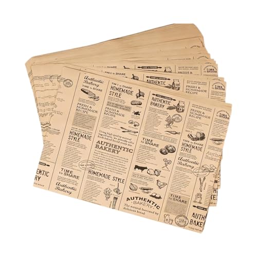 Fazvncv Delicatessen - Hoja de papel para envolver alimentos, cestas de alimentos, para sándwiches, hamburguesas, hornear, papel pergamino para bolsas de pan