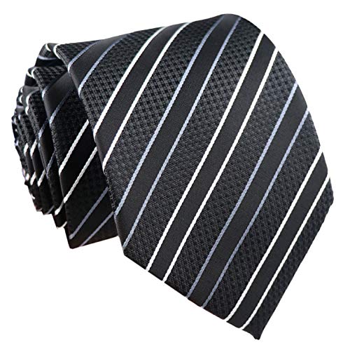 Image of Elfeves Men's Modern Striped Patterned Formal Ties College Daily Woven Neckties