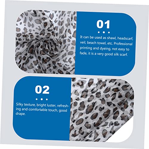 Beatifufu 1Pc Leopard Silk Scarf Quick Dry Beach Towels Microfiber Beach Towel Decorative Towels Sand Blanket Beach Towel Blanket Scarfs For Women Fashion Lady Chiffon Scarf Korean Version #TOP2