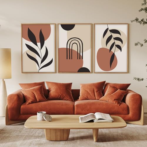 Image of BANGERZ Wall Art Painting Boho Artwork Living Room and Bedroom Frames Decor, Office and Framed Hotel Decoration Big Size Set of 3 (Artwork 2, 19x25 inch)