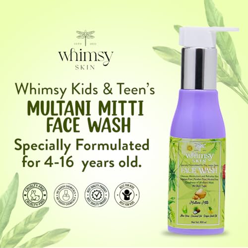Image of Whimsy Beauty Face Wash with Multani Mitti for Kids & Teens (6-16 Years) 100ml | Cruelty-Free, Non-Toxic, Organic Skin Care for All Skin Types