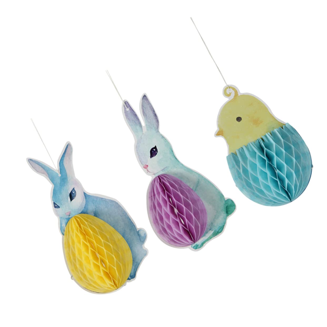Amosfun 9 PCS Coniglio di Pasqua Decorazione Coniglietti di Pasqua Decorazione Coniglio Appeso Bunny Pendente Ornamento del Soffitto A Nido d'Ape Palla