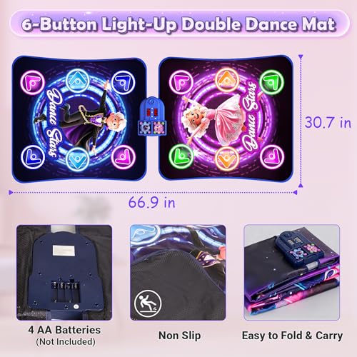 image for WAYKEE Dance Mat Toys for 3-12 Year Old Girls Boys, Dance Mat for Kids