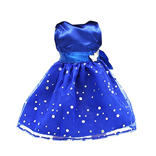 Sequins Sleeveless Party Dress for 18 Inch AG American Girl Dolls-Blue