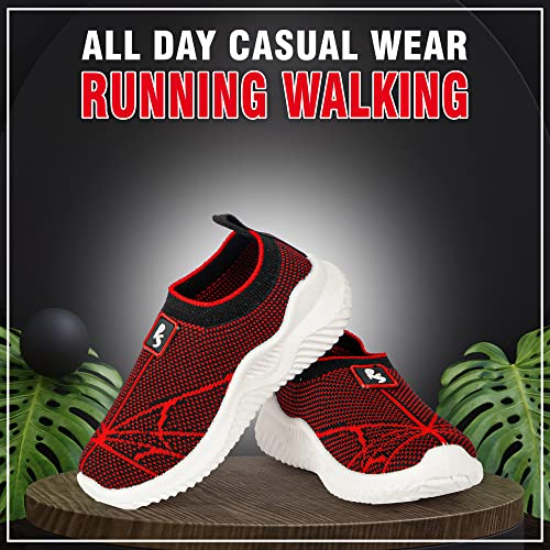 Image of Casual Shoes for 2 Years to 4 Years Kids Boys & Girls Spider Non Woven Design Slip-On Light Weight Sneakers for Toddler