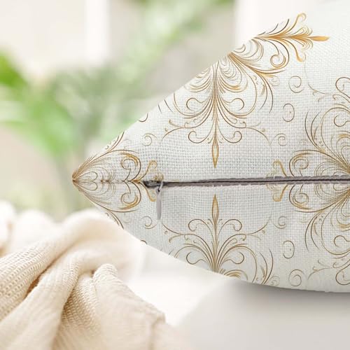 Housse coussin extérieur imperméable et résistante couleur d'or pour canapé de terrasse - 5