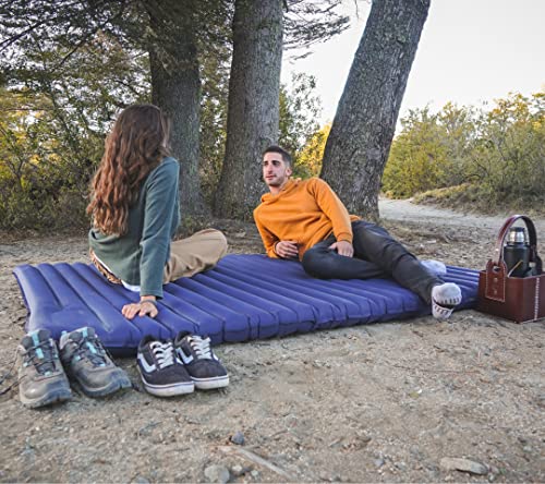 Dagmi Outdoors Double Sleeping Pad For Camping 2 Person. Sturdy Self Inflatable Camping Pad. 3.9" Ultra-Thick, Built In Foot Pump, Ultralight. Camping Mat Perfect For Camping, Hiking & Backpacking. #TOP3