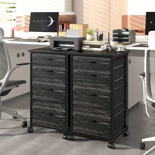 Image of DurayLoly 4-Drawer Rolling File Cabinet Fits A4 Letter Size For Home Office