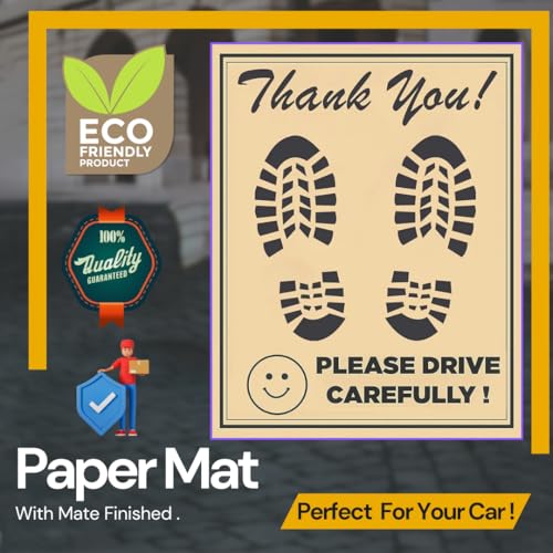 Image of HR Disposable Paper Foot Mat, Large Size, (Pack of 20 Sheets) Universal Size for All Car,Bus,Van,Truck,Crew Cab,Trailer,SUV,Scooter,Car Paper Interior Automotive Mats Brown 17 x 21 cm