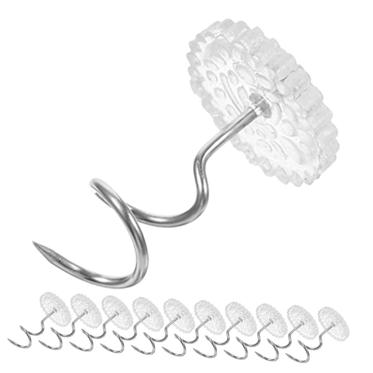 Alipis 200Pcs Transparent Spiral Sofa Tacks Non Slip Furniture Pins for Bed Decorative Fasteners for Upholstery Easy to Install Remove for DIY Projects and Home