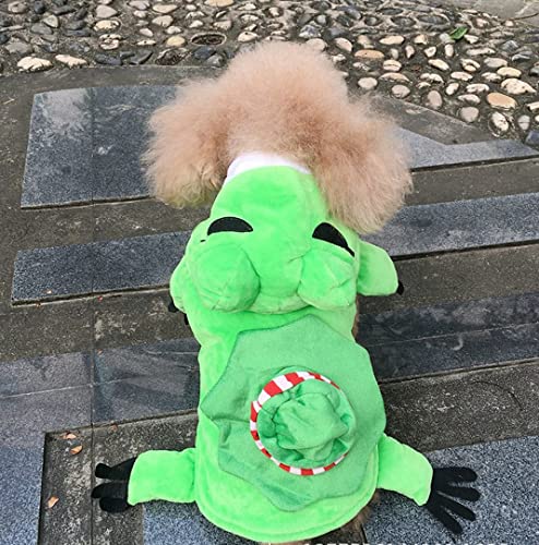 Chezabby Funny Frog Dog Cat Costumes Pet Halloween Christmas Cosplay Clothes Adorable Flannel Kitten Outfits Clothes Soft Velet Puppy Apparel Fleece Doggie Sweater Warm Cat Coat #TOP3