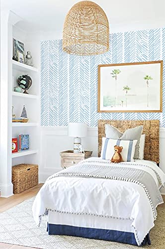 Guvana Line Peel And Stick Wallpaper Blue And White Wallpaper Stripe Contact Paper 17.7"X118" Self Adhesive Wallpaper Removable Contact Paper Decorative Wallpaper For Bathroom Livingroom Covering #TOP1